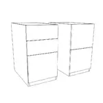 Cherryman Pair of 2 & 3 Drawer Desk Pedestals