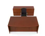 Bow Front Desk with Lateral Credenza