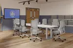 Boat Shaped Conference Table and Chairs Set