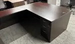 Bow Front U-Shaped Desk with Overhead Storage