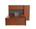 Bow Front U Shaped Desk with Storage