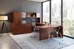 U Shape Peninsula Desk with Storage