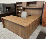 U-Shaped Executive Desk with Overhead Hutch