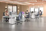 4 Person Workstation with Divider Panels