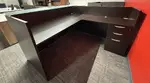 L Shaped Reception Desk with Glass Counter