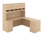 L Shaped Desk with Hutch