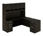 L Shaped Desk with Hutch