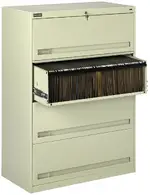 4 Drawer Lateral File Cabinet with Retractable Drawers