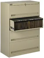 4 Drawer Lateral File Cabinet with Retractable Drawers