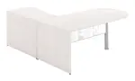 L Shaped Peninsula Desk with Glass Modesty Panel