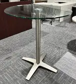 Round Cafe Height Table with Glass Top