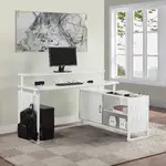 L Shaped Desk with Monitor Shelf