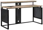 Home Office Desk with Elevated Monitor Shelf