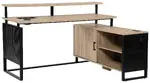 L Shaped Desk with Monitor Shelf