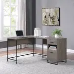 L Shaped Desk with Drawers and Power