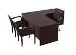 Bow Front L Shaped Desk with Drawers