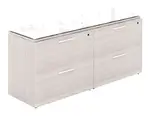 Double Lateral Filing Cabinet with Glass Top