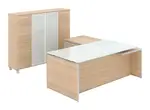 Executive L Shaped Desk with Storage Cabinet