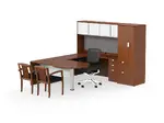 U Shaped Peninsula Desk with Storage