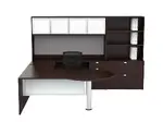 U Shaped Peninsula Desk with Storage