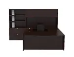 Bow Front U Shaped Desk with Storage
