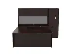 Bow Front U Shaped Desk with Storage