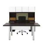 Rectangular Desk with Credenza Desk and Hutch
