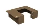 U Shaped Desk with Drawers