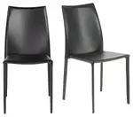 Leather Stacking Chairs - Set of 2