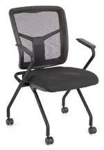 Mesh Back Nesting Chair with Arms