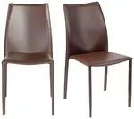 Leather Stacking Chairs - Set of 2