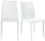 Leather Stacking Chairs - Set of 2