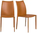 Leather Stacking Chairs - Set of 2