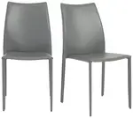 Leather Stacking Chairs - Set of 2