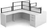 2 Person Desk with Acrylic Dividers