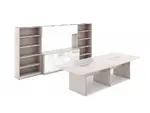 Boat Shaped Conference Table with Storage