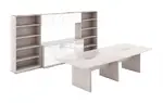 Boat Shaped Conference Table with Storage