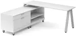 L Shaped Desk with Metal Legs
