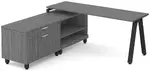 L Shaped Desk with Metal Legs