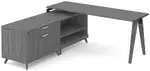L Shaped Desk with Wood Legs