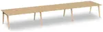 6 Person Workstation with Wood Legs