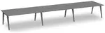 6 Person Workstation with Wood Legs