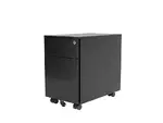 Black Mobile Pedestal Drawers - Slim Design