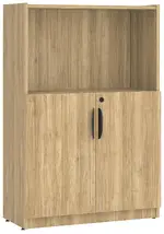 48'' Locking Storage Hutch with Open and Enclosed Shelves