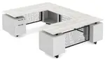 Modern U Shaped Desk with Drawers