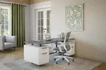 Double Pedestal Desk with Modesty Panel