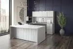 Bow Front U Shaped Desk with Hutch