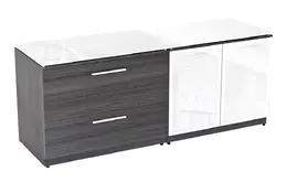Combo Storage Credenza with Glass Top