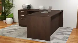 L Shaped Desk with Drawers - HL