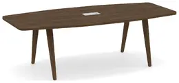 Wooden Leg Boat Shaped Conference Table - PL Laminate